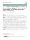 Long-term prospective longitudinal evaluation of emotional distress and quality of life in cervical cancer patients who remained disease-free 2-years from diagnosis