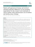 Patient self-appraisal of change and minimal clinically important difference on the European organization for the research and treatment of cancer quality of life questionnaire core 30 before and during cancer therapy