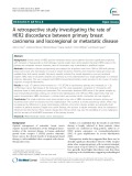 A retrospective study investigating the rate of HER2 discordance between primary breast carcinoma and locoregional or metastatic disease