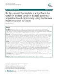 Benign prostatic hyperplasia is a significant risk factor for bladder cancer in diabetic patients: A population-based cohort study using the National Health Insurance in Taiwan