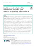 Establishment and verification of the nomogram that predicts the 3-year recurrence risk of epithelial ovarian carcinoma