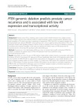 PTEN genomic deletion predicts prostate cancer recurrence and is associated with low AR expression and transcriptional activity