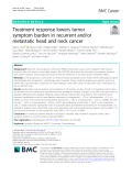 Treatment response lowers tumor symptom burden in recurrent and/or metastatic head and neck cancer