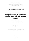 Luận văn Thạc sĩ Quản trị kinh doanh: Phát triển và quản trị thương hiệu tại tổng công ty lắp máy Việt Nam (Lilama)