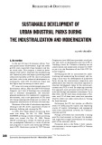 Sustainable development of urban industrial parks during the industrialization and modernization