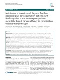Maintenance bevacizumab beyond first-line paclitaxel plus bevacizumab in patients with Her2-negative hormone receptor-positive metastatic breast cancer: Efficacy in combination with hormonal therapy