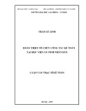 Luận văn Thạc sĩ Kế toán: Hoàn thiện tổ chức công tác kế toán tại Học viện An ninh Nhân dân