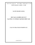 Luận văn Thạc sĩ Quản trị nhân lực: Đào tạo lao động quản lý tại Công ty cổ phần tập đoàn Phúc Lộc