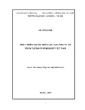 Luận văn Thạc sĩ Quản trị nhân lực: Phát triển nguồn nhân lực tại Công ty cổ phần tập đoàn MIKGroup Việt Nam