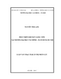 Luận văn Thạc sĩ Quản trị nhân lực: Phát triển đội ngũ giảng viên tại trường Đại học Tài chính – Ngân hàng Hà Nội