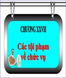 Bài giảng Các tội phạm về chức vụ