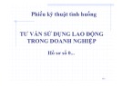 Bài giảng Một số vấn đề về tư vấn pháp luật - Tư vấn sử dụng lao động trong doanh nghiệp