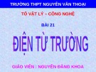 Bài giảng Vật lí 12 - Bài 21: Điện từ trường