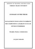 Summary of Phd thesis Business administration: Management innovation to improve the competitive capability in state owned enterprises
