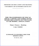 Summary Economics Doctor dissertation: The transmission of fiscal policy from countries with trade relations to Vietnam - GVAR model application