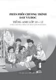 Phân phối chương trình dạy và học Tiếng Anh lớp 10-11-12 (Theo chương trình và sách giáo khoa mới)