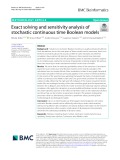 Exact solving and sensitivity analysis of stochastic continuous time Boolean models