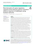 Reconstruction of a gene regulatory network of the induced systemic resistance defense response in Arabidopsis using boolean networks