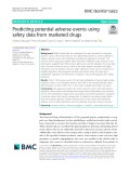 Predicting potential adverse events using safety data from marketed drugs