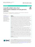 Loqusdb: Added value of an observations database of local genomic variation