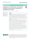 Comparison of methods for the detection of outliers and associated biomarkers in mislabeled omics data