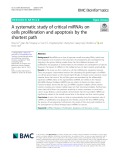 A systematic study of critical miRNAs on cells proliferation and apoptosis by the shortest path