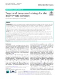 Target-small decoy search strategy for false discovery rate estimation