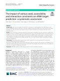The impact of various seed, accessibility and interaction constraints on sRNA target prediction- a systematic assessment