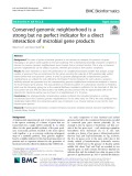 Conserved genomic neighborhood is a strong but no perfect indicator for a direct interaction of microbial gene products