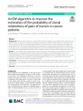 An EM algorithm to improve the estimation of the probability of clonal relatedness of pairs of tumors in cancer patients