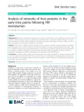 Analysis of networks of host proteins in the early time points following HIV transduction