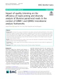 Impact of quality trimming on the efficiency of reads joining and diversity analysis of Illumina paired-end reads in the context of QIIME1 and QIIME2 microbiome analysis frameworks