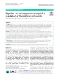 Bayesian mixture regression analysis for regulation of Pluripotency in ES cells
