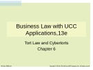 Lecture Business law with UCC applications (13/e): Chapter 6 - Brown, Sukys