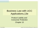 Lecture Business law with UCC applications (13/e): Chapter 15 - Brown, Sukys