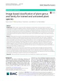 Image-based classification of plant genus and family for trained and untrained plant species