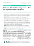 Estimation of duplication history under a stochastic model for tandem repeats
