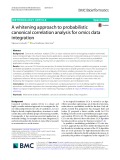 A whitening approach to probabilistic canonical correlation analysis for omics data integration