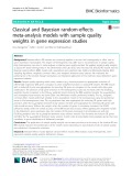 Classical and Bayesian random-effects meta-analysis models with sample quality weights in gene expression studies