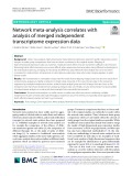 Network meta-analysis correlates with analysis of merged independent transcriptome expression data