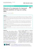 Measures of co-expression for improved function prediction of long non-coding RNAs