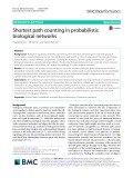 Shortest path counting in probabilistic biological networks