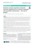 Dynamics of gene regulatory networks and their dependence on network topology and quantitative parameters – the case of phage λ