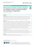 GO functional similarity clustering depends on similarity measure, clustering method, and annotation completeness
