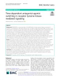 Time-dependent antagonist-agonist switching in receptor tyrosine kinasemediated signaling