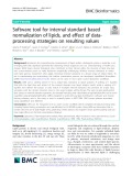 Software tool for internal standard based normalization of lipids, and effect of dataprocessing strategies on resulting values