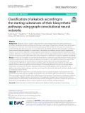 Classification of alkaloids according to the starting substances of their biosynthetic pathways using graph convolutional neural networks