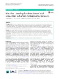 Machine Learning for detection of viral sequences in human metagenomic datasets