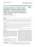 Grid-based prediction of torsion angle probabilities of protein backbone and its application to discrimination of protein intrinsic disorder regions and selection of model structures