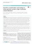 Germline contamination and leakage in whole genome somatic single nucleotide variant detection